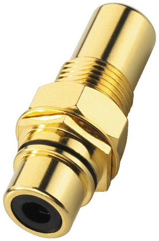 Stecker und Kupplungen: Cinch, Cinch-Durchgangs-Einbaubuchsen T-730G/SW